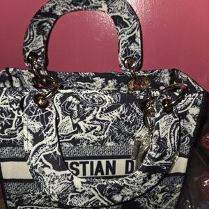 Small Black and Cream Tote Bag